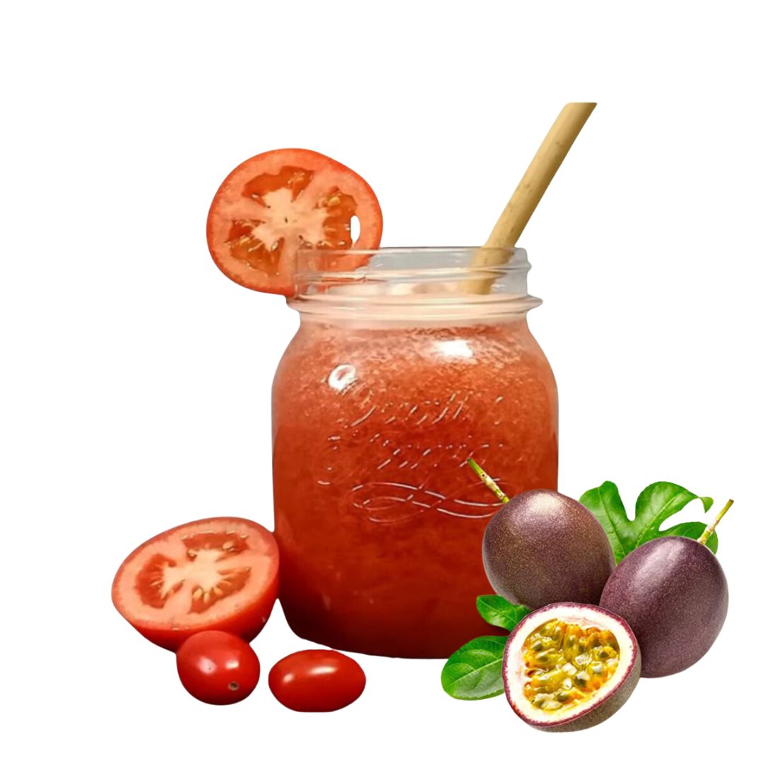 Nước ép Cà Chua Chanh Dây - Tomato and Passion Fruit Juice.